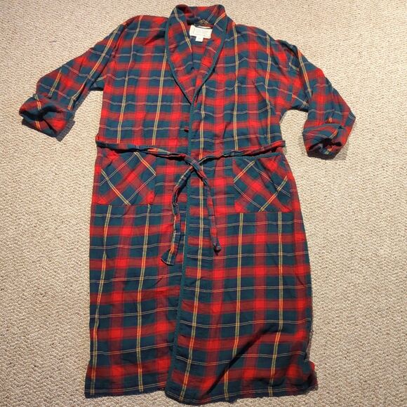 Victoria’s Secret Authentic Country Cottons Bathrobe Small Red Plaid Cottage - Picture 1 of 7